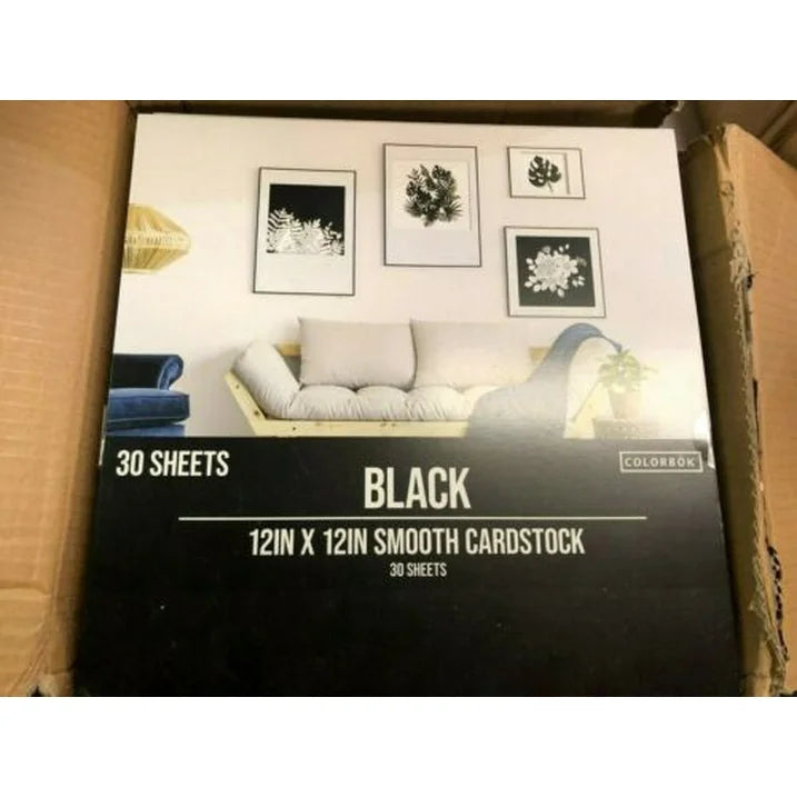 Colorbök Smooth Black Cardstock, 12in x 12in, 121 lbs./ 180 Gsm, 30 Sheets