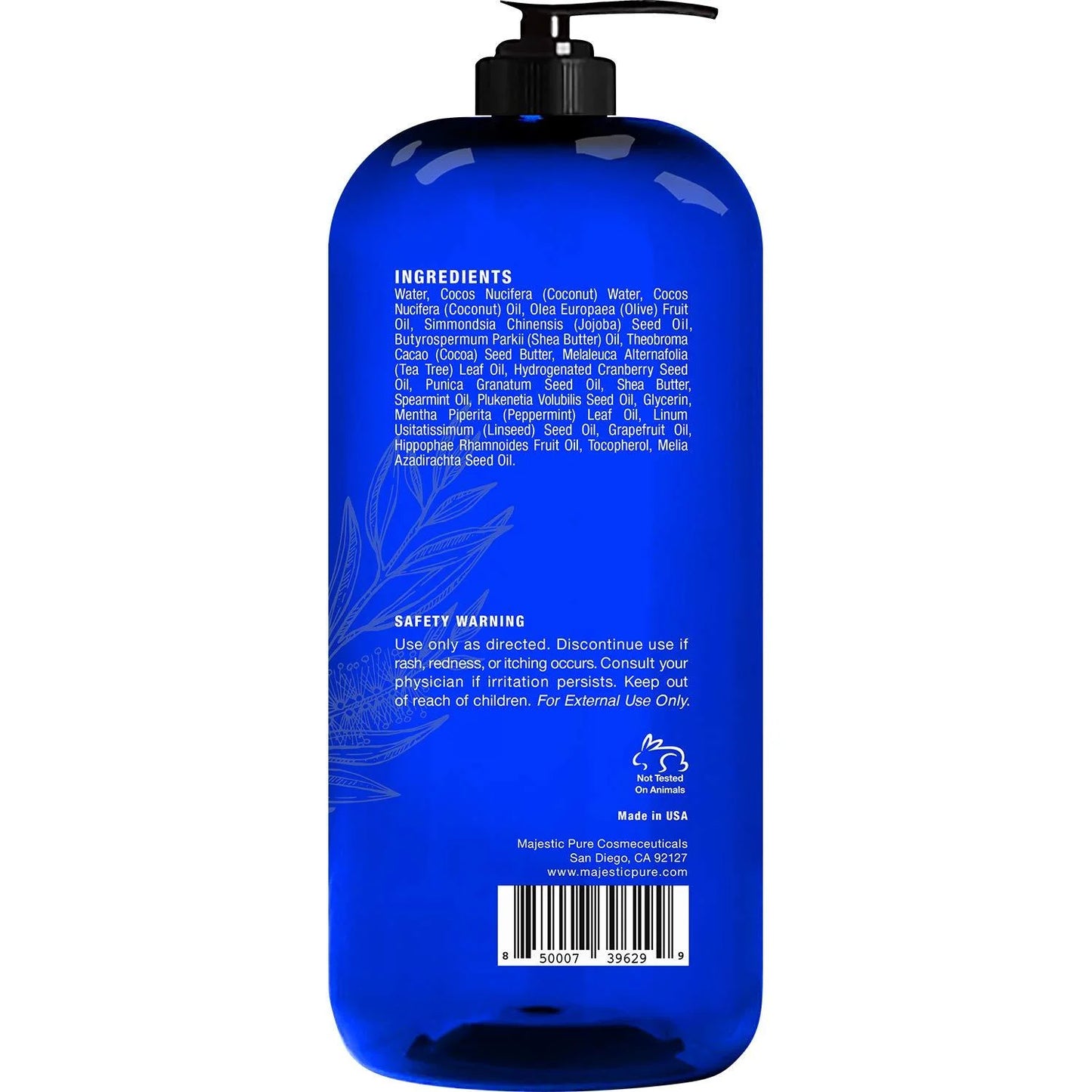 Majestic Pure Tea Tree Body wash with Mint 16 fl oz Fights Body Odor, Athlete's Foot, Jock Itch, Ringworm & Skin Irritations for Women and Men