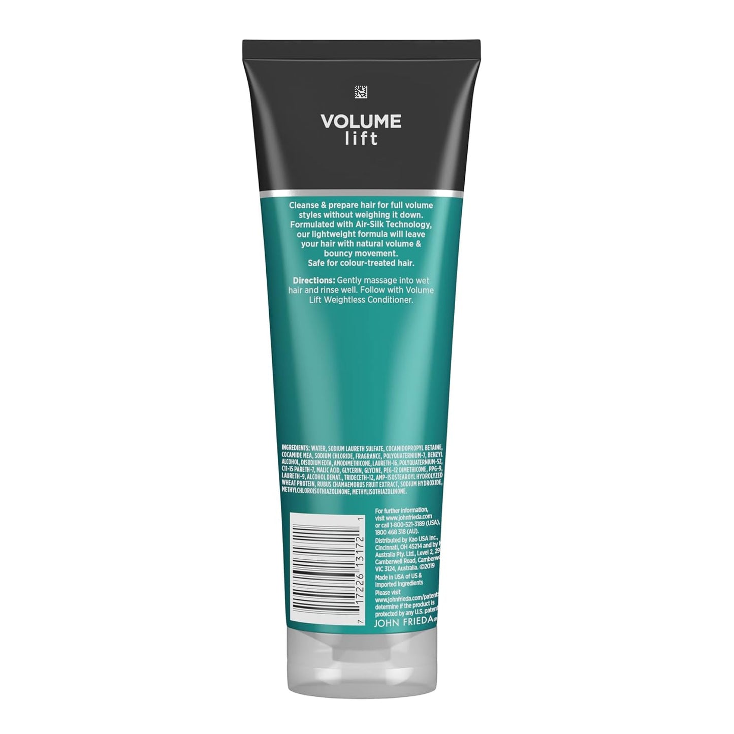 John Frieda Volume Lift Weightless Shampoo, Volumizing Shampoo with Air-Silk Technology for Fine or Flat Hair, Adds Natural Fullness, Safe for Color-Treated Hair, 8.45 Oz