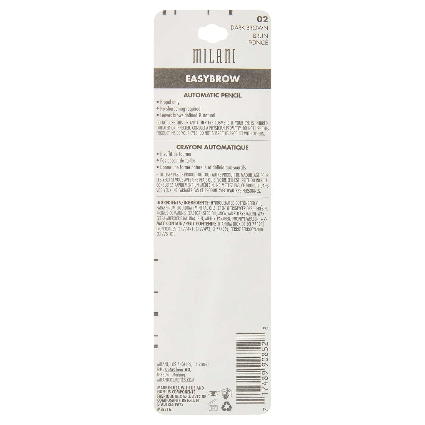 Milani Easybrow Automatic Pencil, Dark Brown