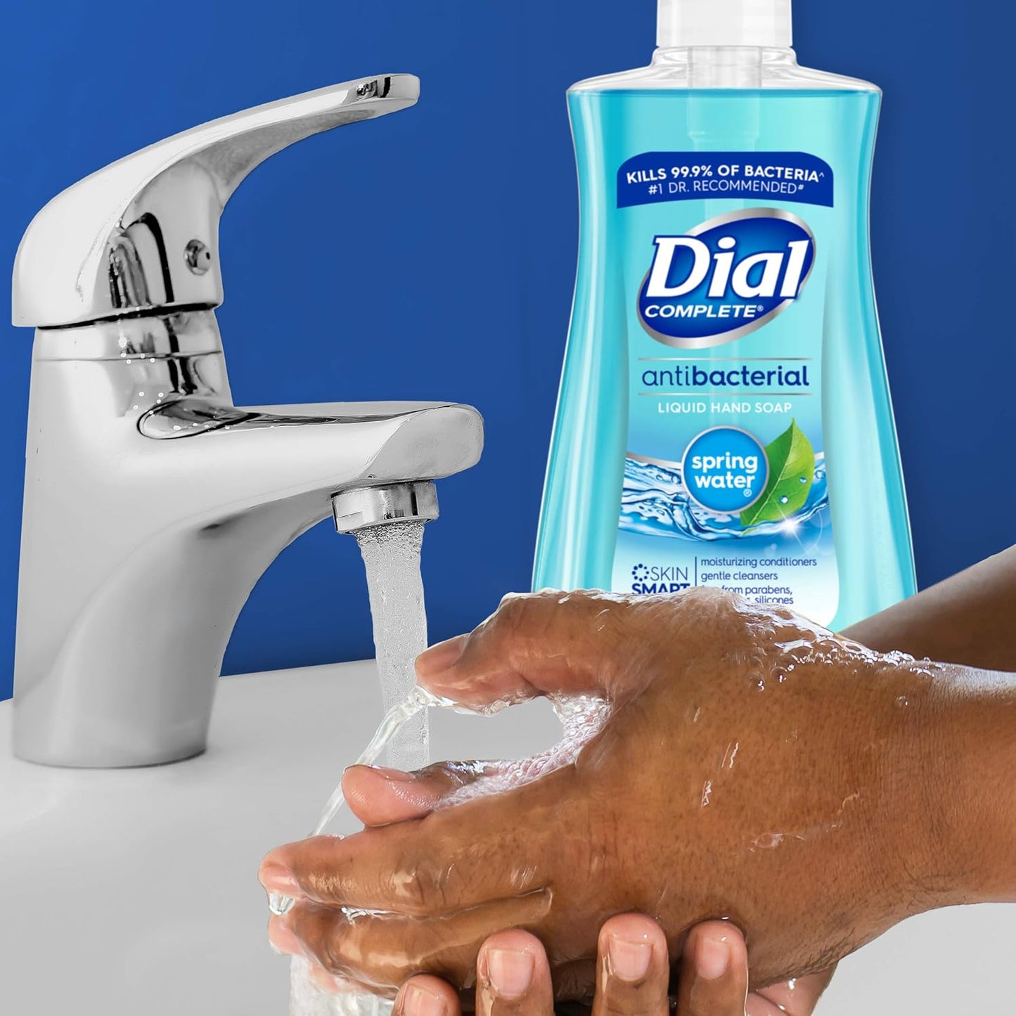 Dial Antibacterial Liquid Hand Soap Spring Water 7.5oz, Blue