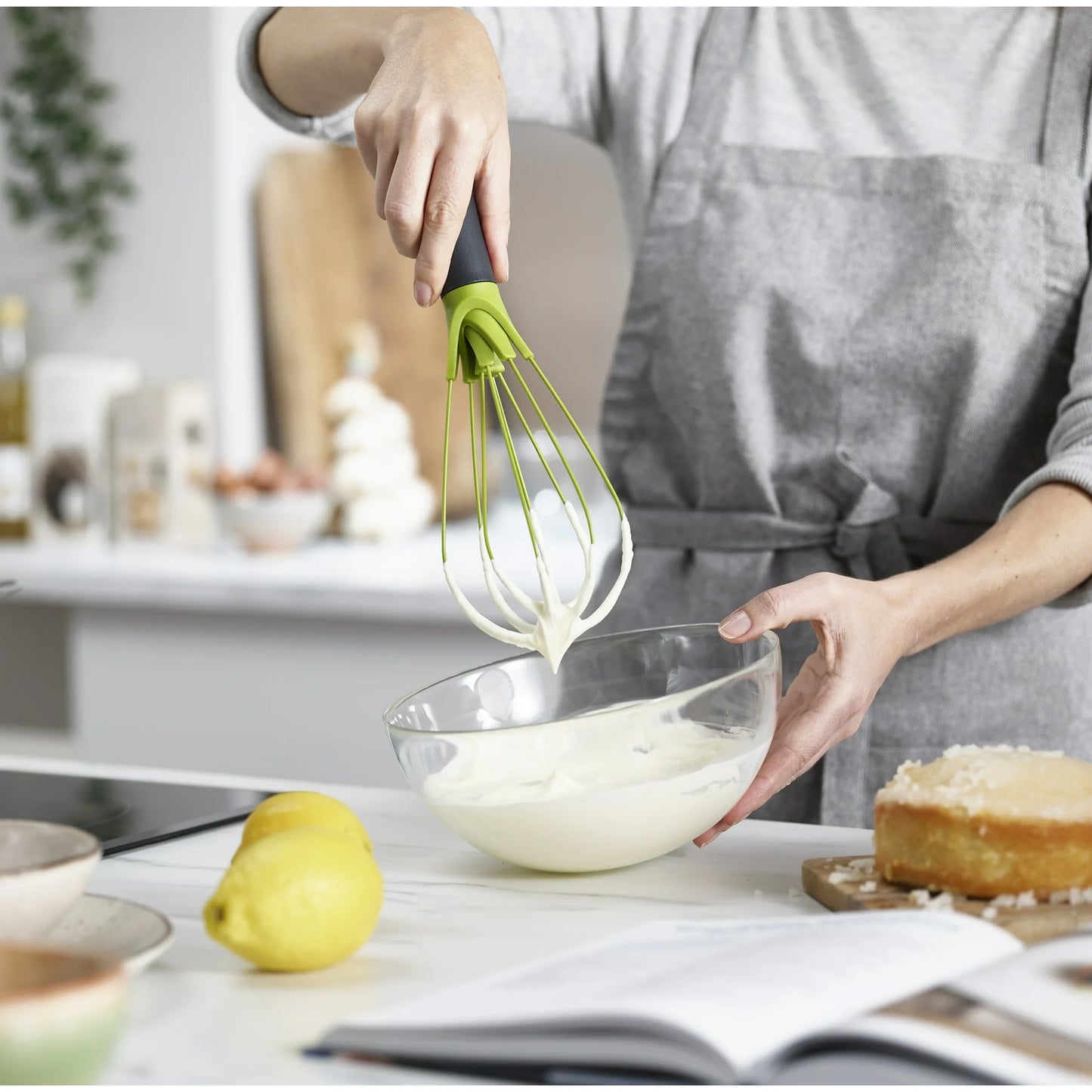 Joseph Joseph Twist Whisk 2-In-1 Collapsible Balloon and Flat Whisk Silicone Coated Steel Wire