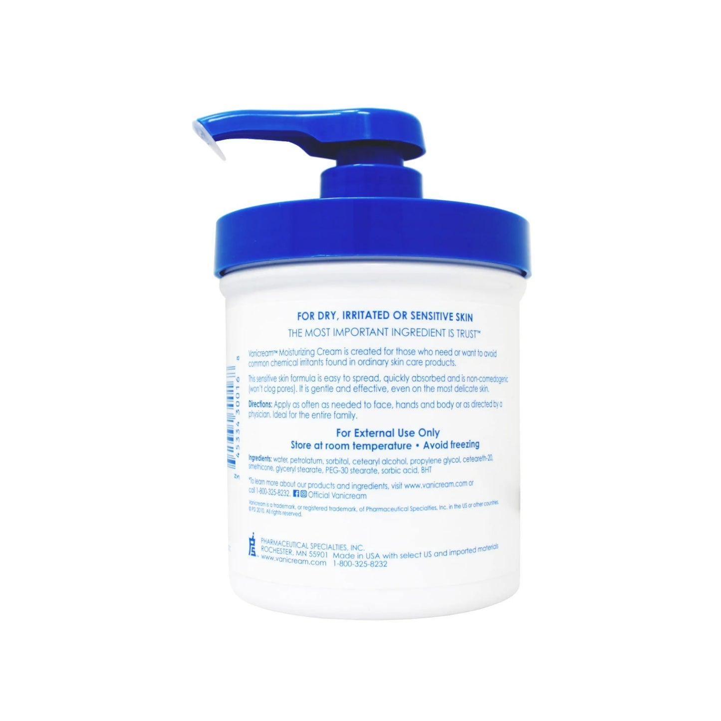 Vanicream Moisturizing Skin Cream with Pump Dispenser - 16 fl oz (1 lb) - Moisturizer Formulated Without Common Irritants for Those with Sensitive Skin