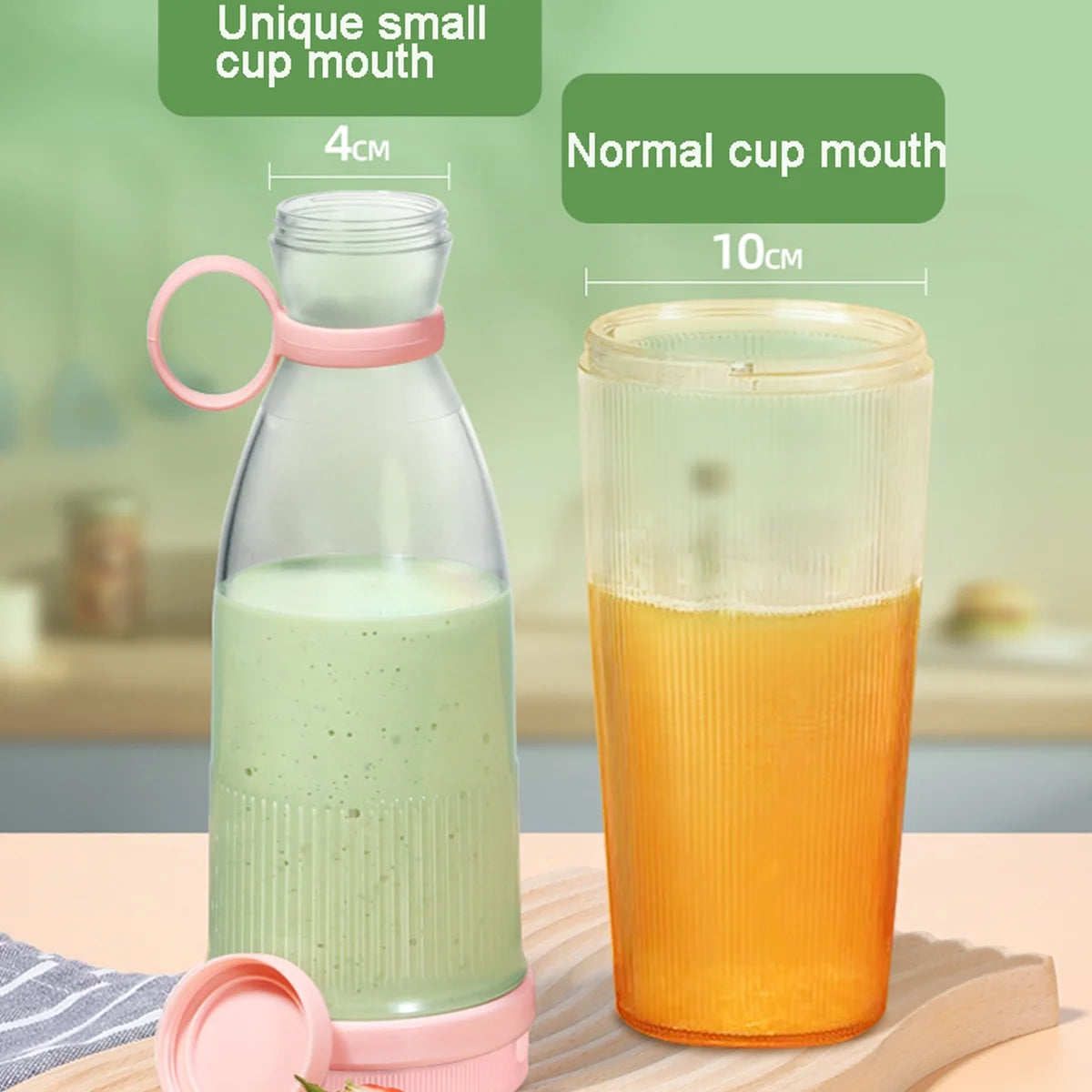 Evjurcn Portable Blender 1200mAh USB Rechargeable 350ml Mini Juicer Blender Smoothie Blender for Travel Sports Kitchen