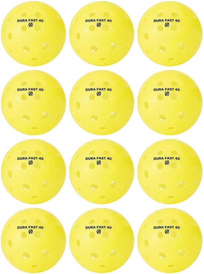 12 Pieces Dura Fast 40 Pickleballs | Outdoor Pickleball Balls