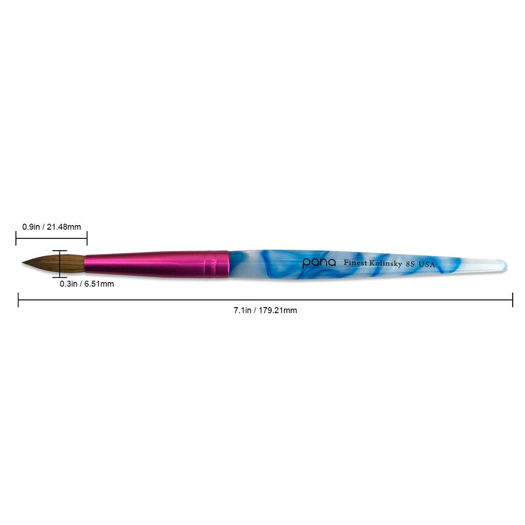 PANA USA Acrylic Nail Brush Pure Kolinsky Hair Acrylic - Size 8