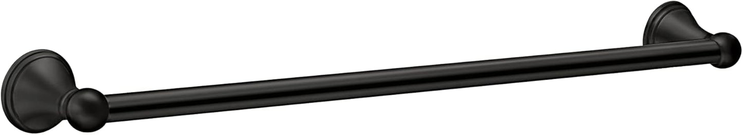 Preston Matte Black 24 Inch Towel Bar, DN8424BL