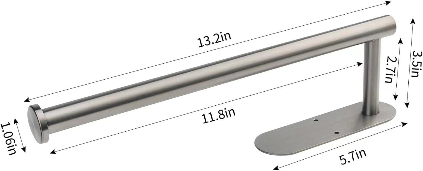 Under Cabinet Paper Towel Holder – SUS 304 Stainless Steel, Waterproof & Rustproof, Strong Adhesive Mount, 13.2” x 3.5”