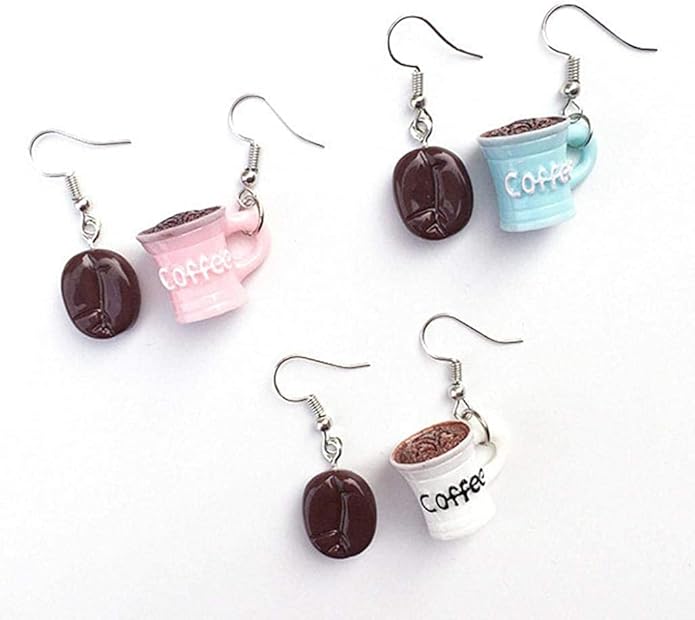 Fashion Coffee Beans Simulation Exaggerated Earrings Wholesale