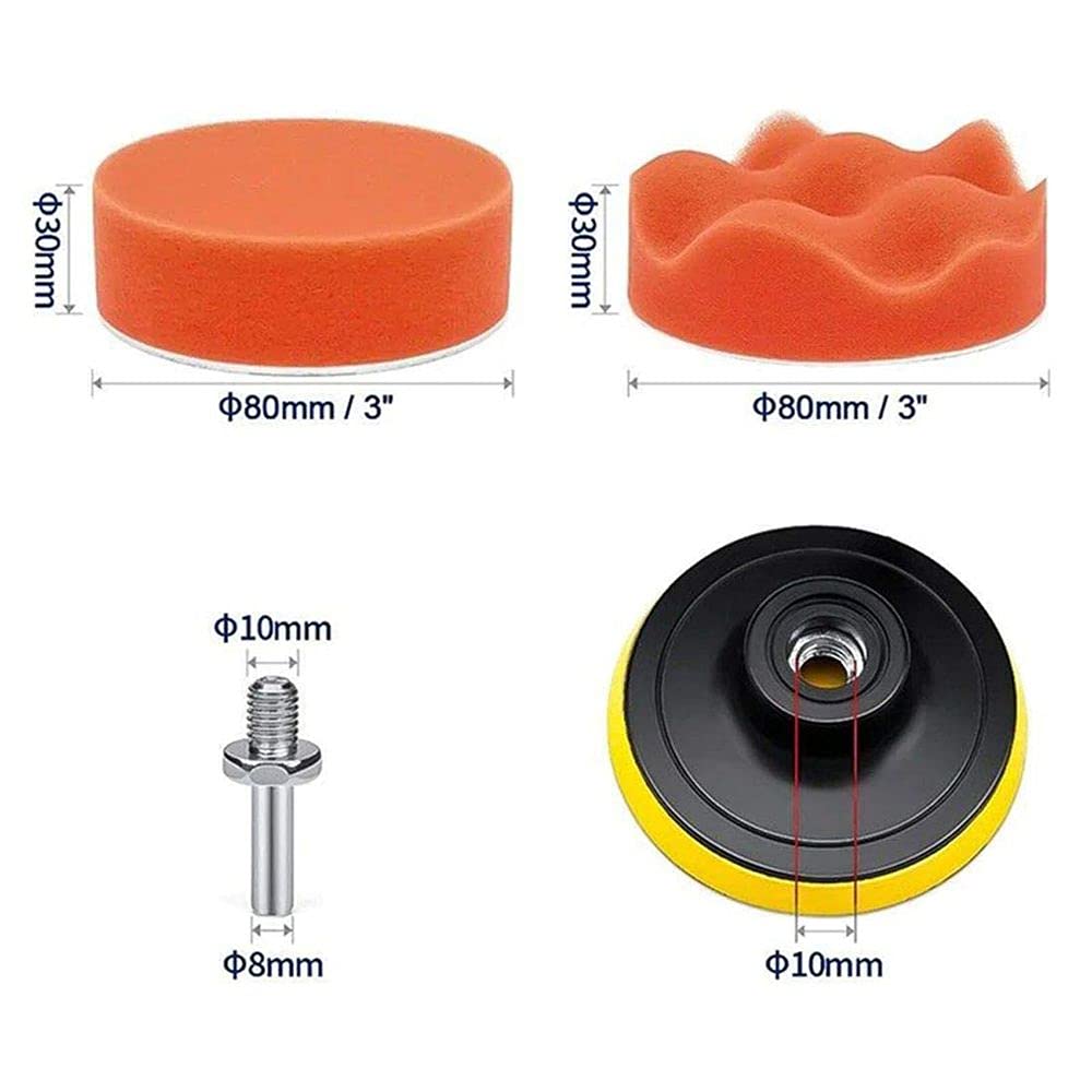11 Pcs Car Buffing Pads Sponge Kit Polishing Buffer Set