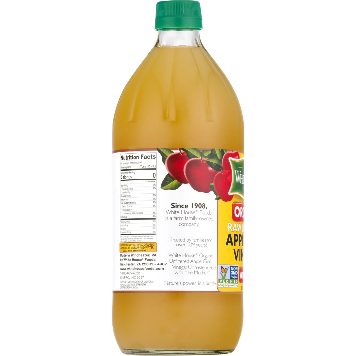 White House Organic, Raw Unfiltered, Apple Cider Vinegar, 32 fl oz