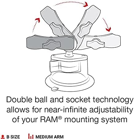 RAM Mounts X-Grip Phone Mount with Twist-Lock Suction Cup Base RAP-B-166-UN7U with Medium Arm for Vehicle Windshields