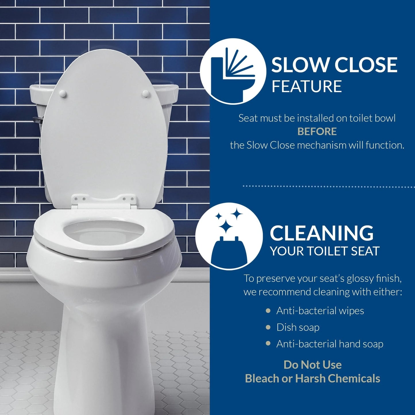 Church Seat 200SLOWT 062 Round Closed Front Toilet Seat in Ice Gray