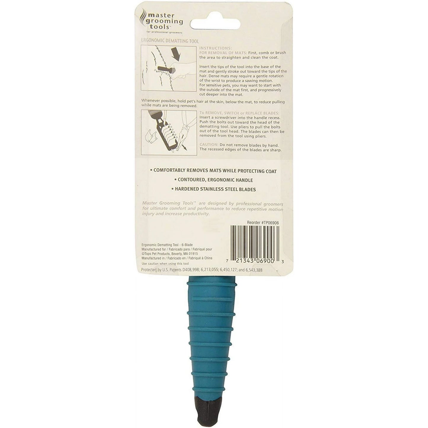 Master Grooming Tools TP069 06 MGT Ergonomic Dematting Tool 6 Blade