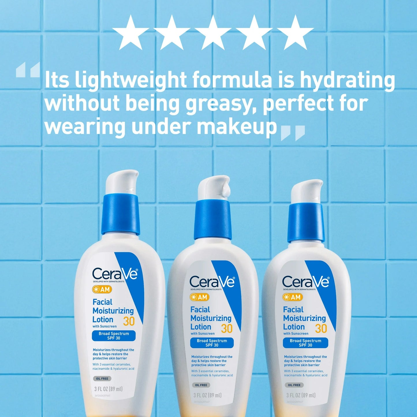 CeraVe AM Face Moisturizer with Broad Spectrum Protection, SPF 30,3 oz