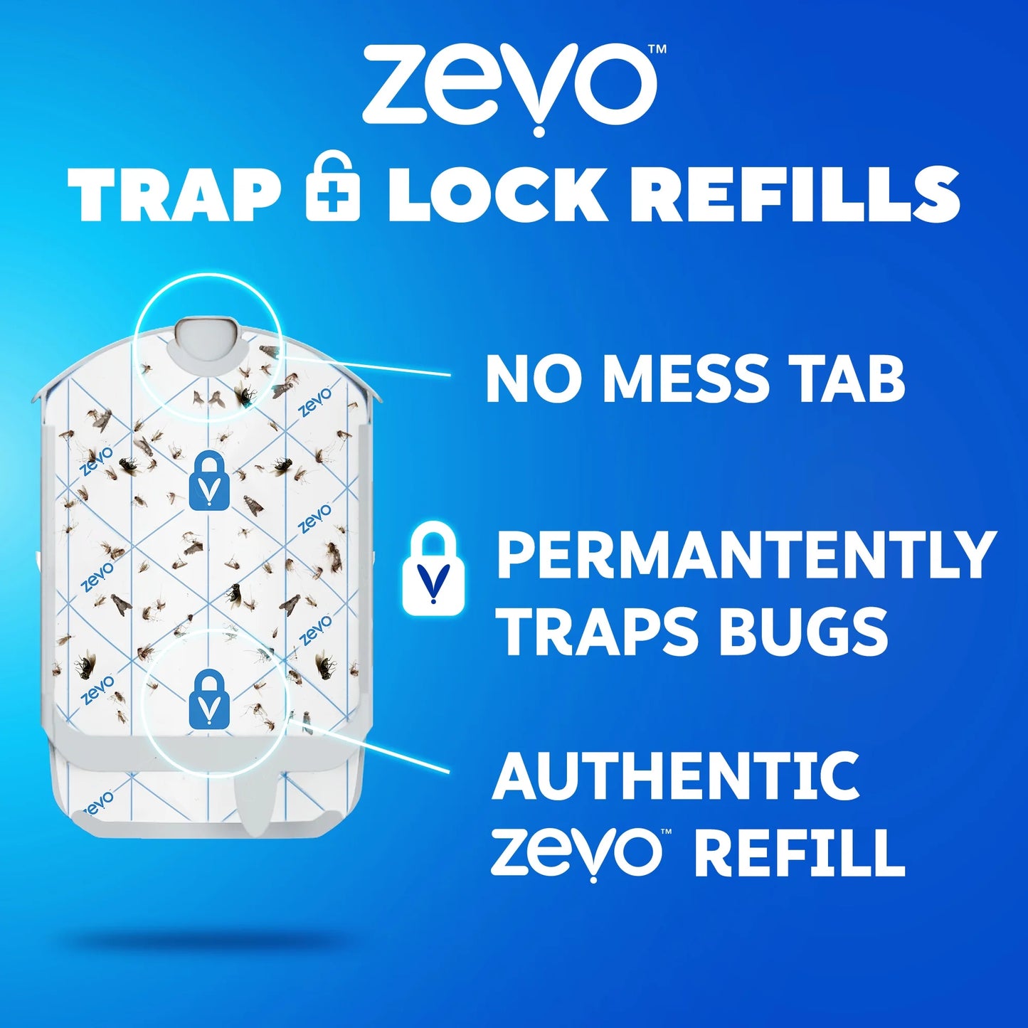 Zevo Flying Insect Trap Refill: 2 Indoor Light Trap Refill Cartridges Capture House Flies, Fruit Flies, and Gnats (2 Refill Cartridges)