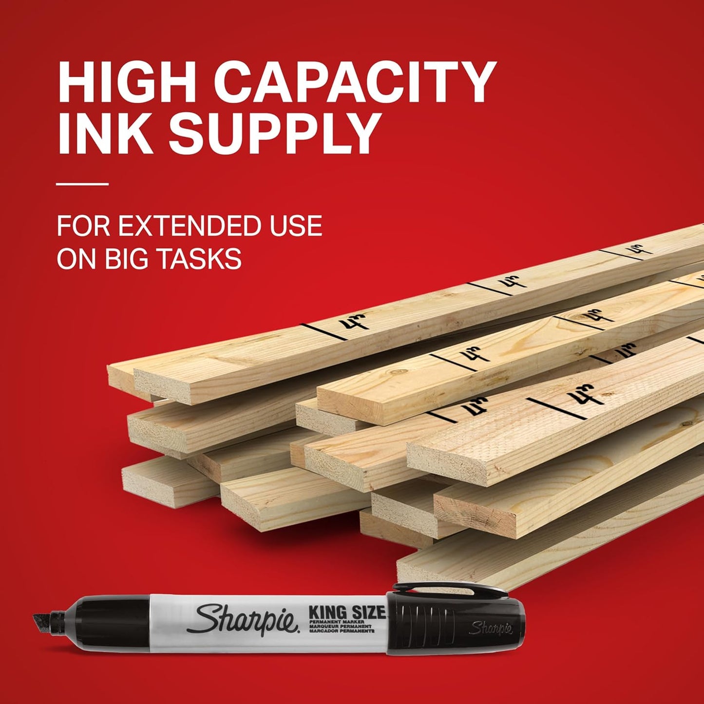 Sharpie King Size Permanent Markers, Large Chisel Tip, Black