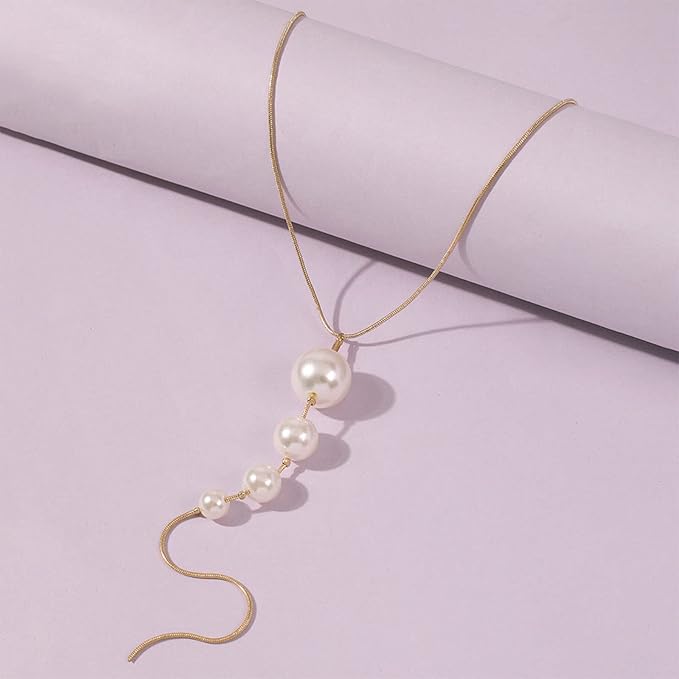 Creative Long Tassel Pearl Pendant Necklace β Sexy Statement Jewelry for Women