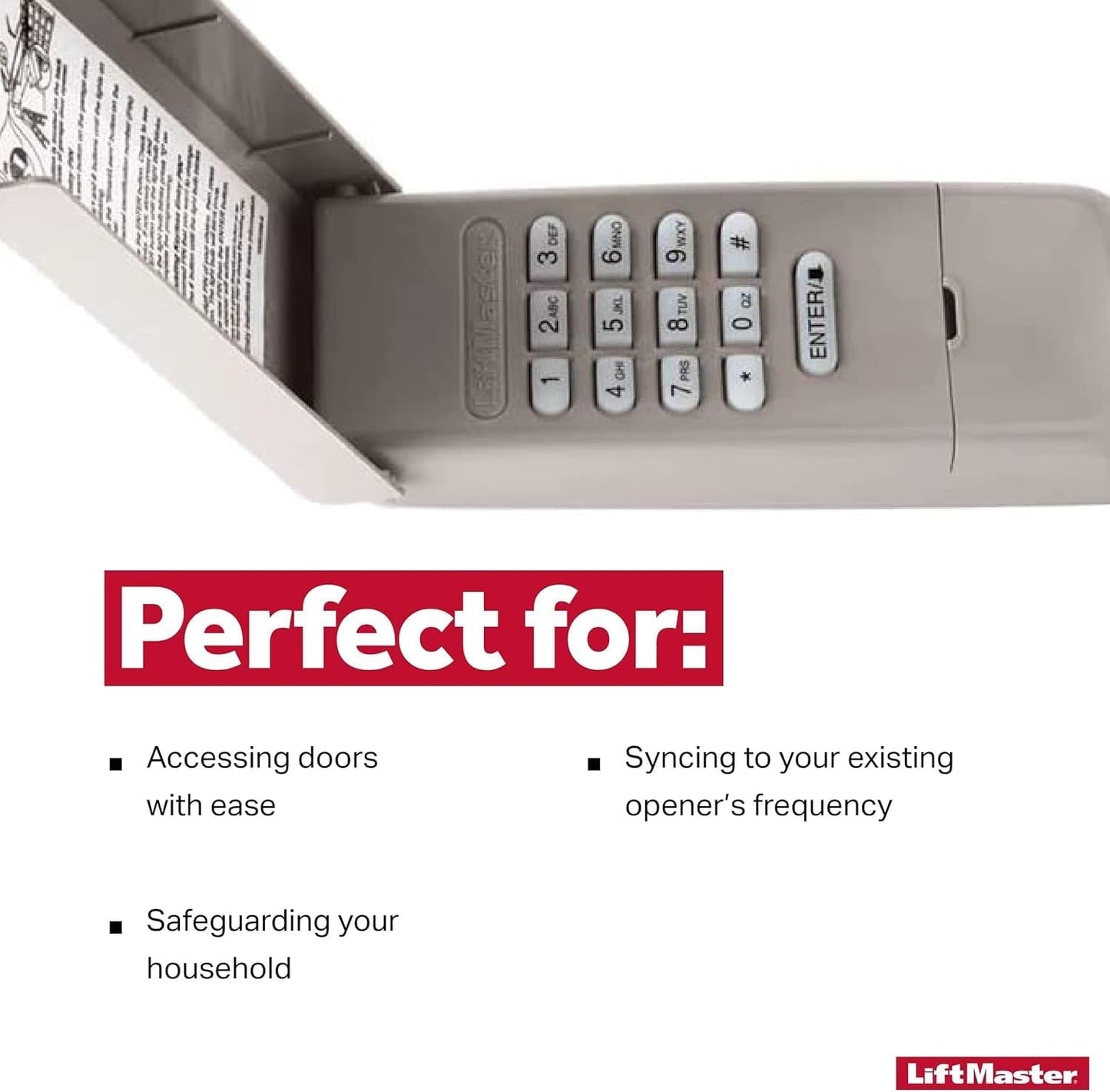 LiftMaster 878MAX Wireless Keypad – Keyless Garage Door Entry System Compatible with LiftMaster Openers (Security+ 390/315 MHz & Security+ 2.0)