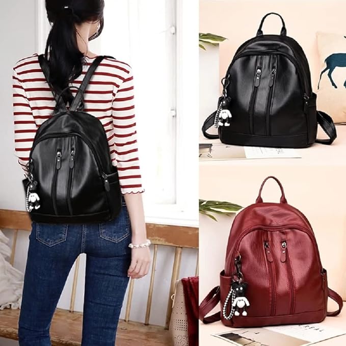 Backpack Bags Women PU Leather Classic Double Shoulder Purse Tote Travel New