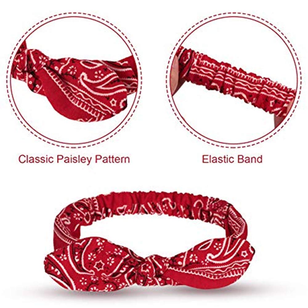 4 Pack Elastic Headbands Rabbit Ear Bow Headband Turban Head wraps Hair Band