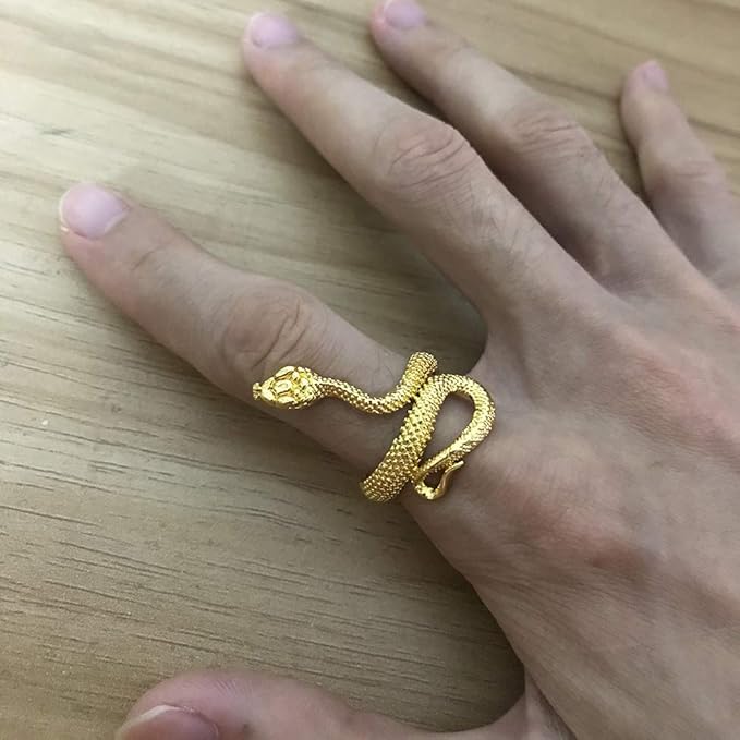 Gold Snake Ring β Adjustable Vintage Punk Animal Ring for Men & Women