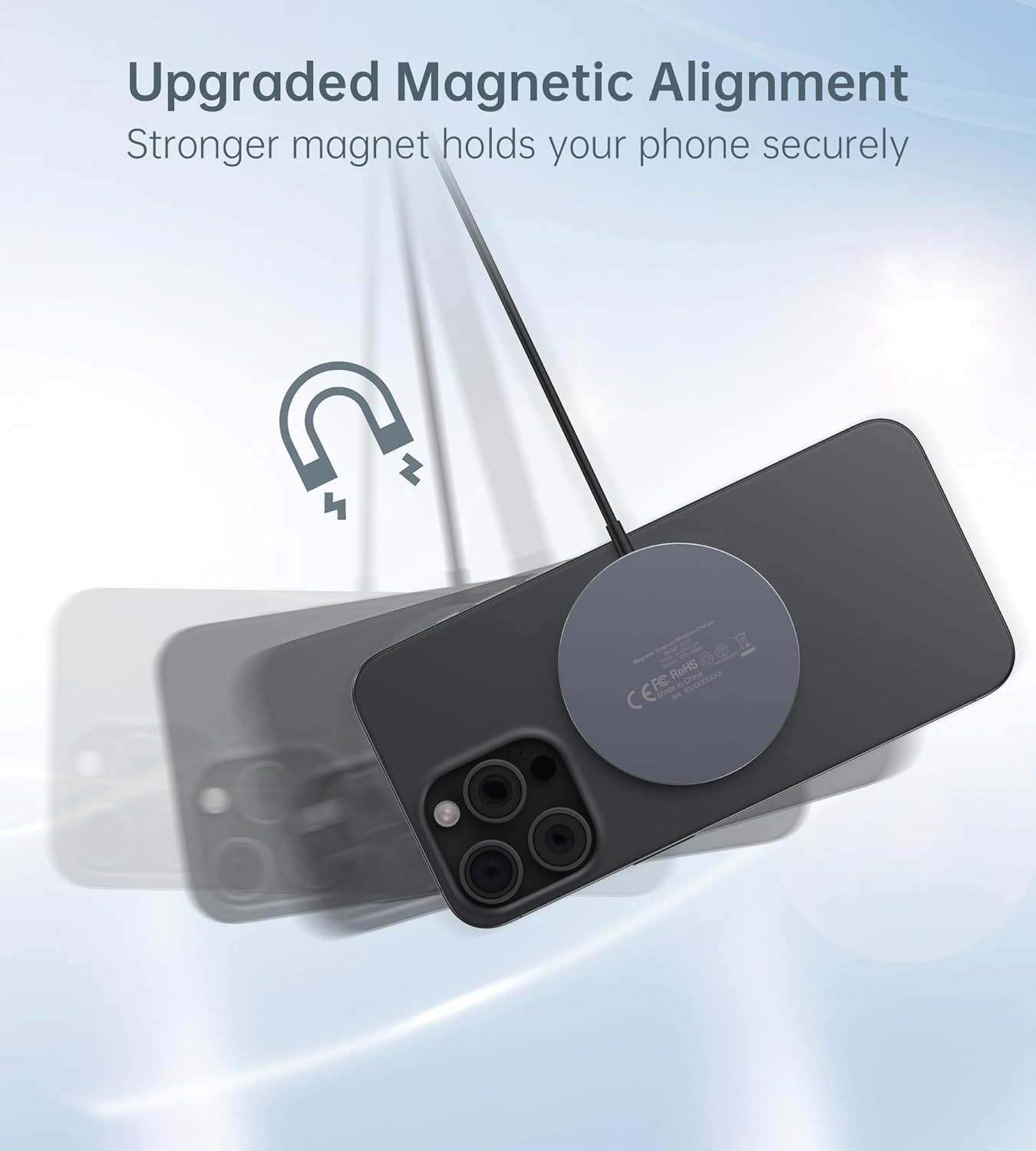 Wireless Charger, Mag-Safe Charger+20W USB C Adapter Fast Wireless Charging Stand