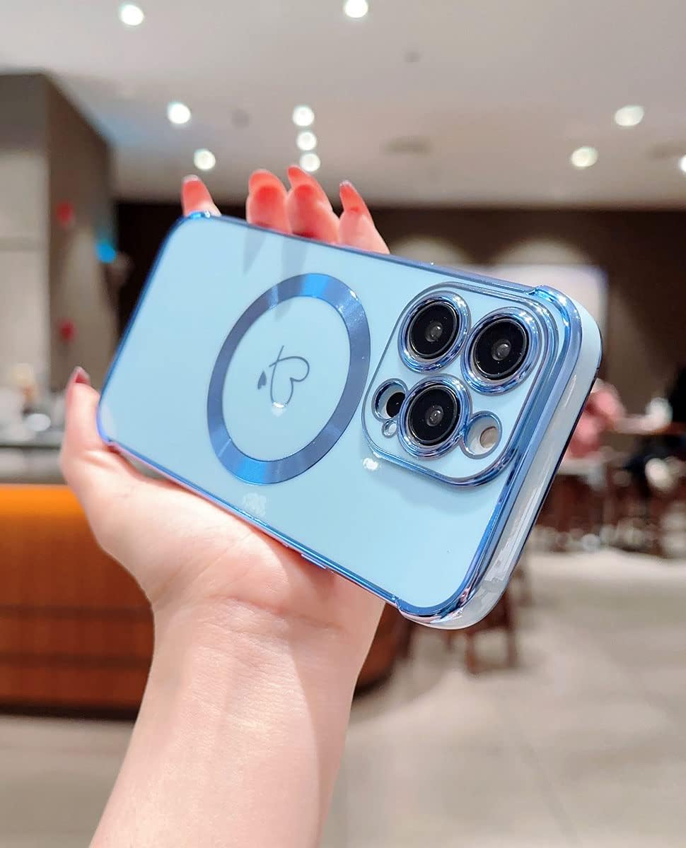 iPhone 15 Pro Case 2023, Cute Heart Cover Compatible with Magsafe