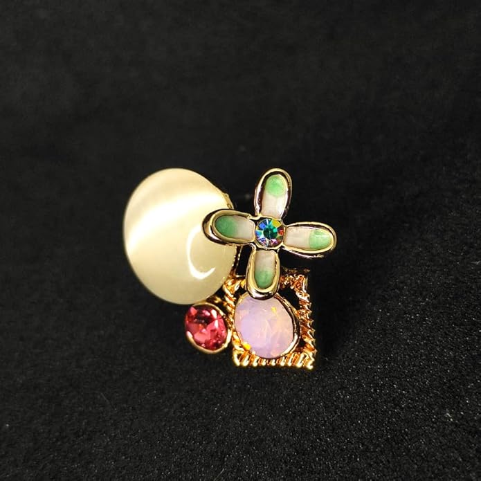 Gold Plated Zircon Stone Earings Contemporary Fancy Stud Earring For Women