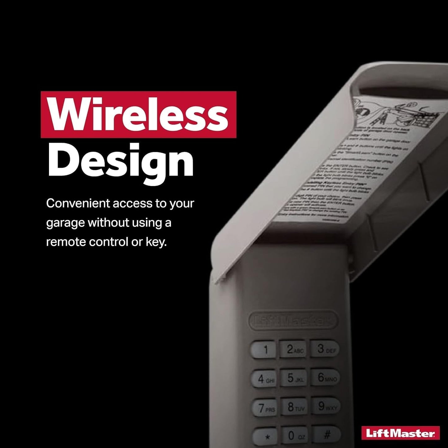 LiftMaster 878MAX Wireless Keypad – Keyless Garage Door Entry System Compatible with LiftMaster Openers (Security+ 390/315 MHz & Security+ 2.0)