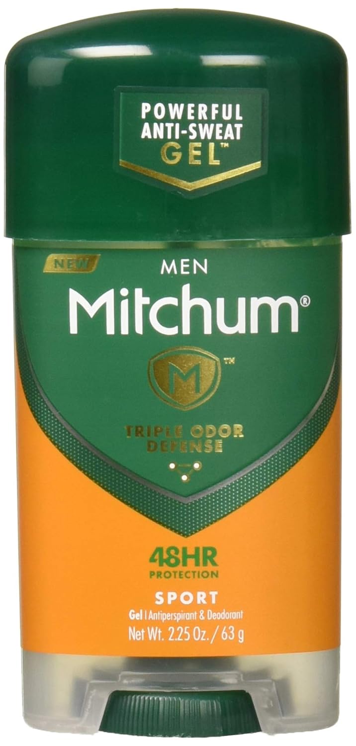 Mitchum Antiperspirant Deodorant Stick for Men, Triple Odor Defense Gel, 48 Hr Protection, Dermatologist Tested, Sport,green 2.25 oz (pack of 2)