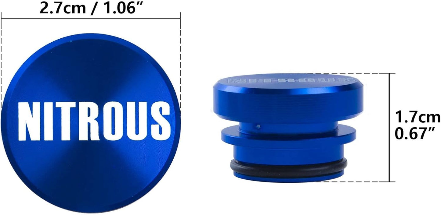 Nitrous Cigarette Lighter Push Button Plug Replacement Cover, Aluminum Blue, Fit Cars Trucks SUVs with 12V Power Source