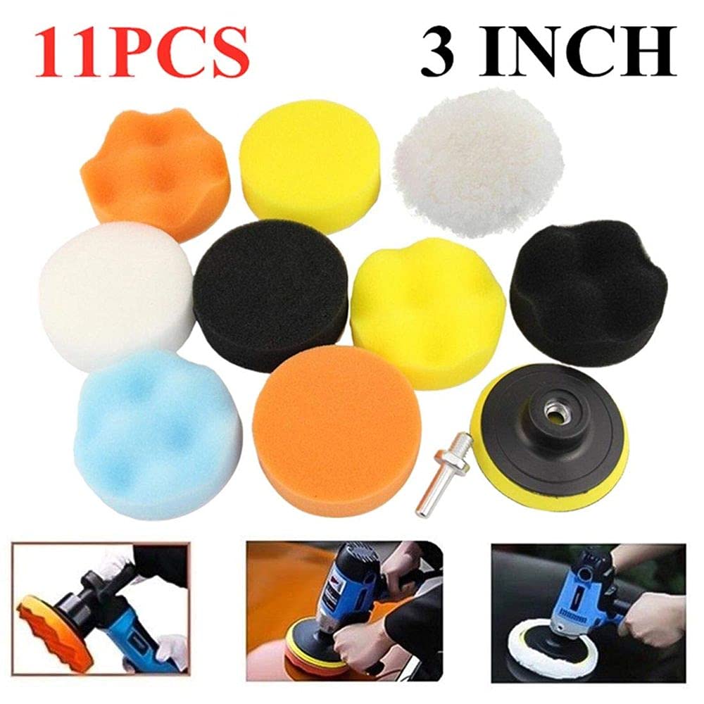 11 Pcs Car Buffing Pads Sponge Kit Polishing Buffer Set