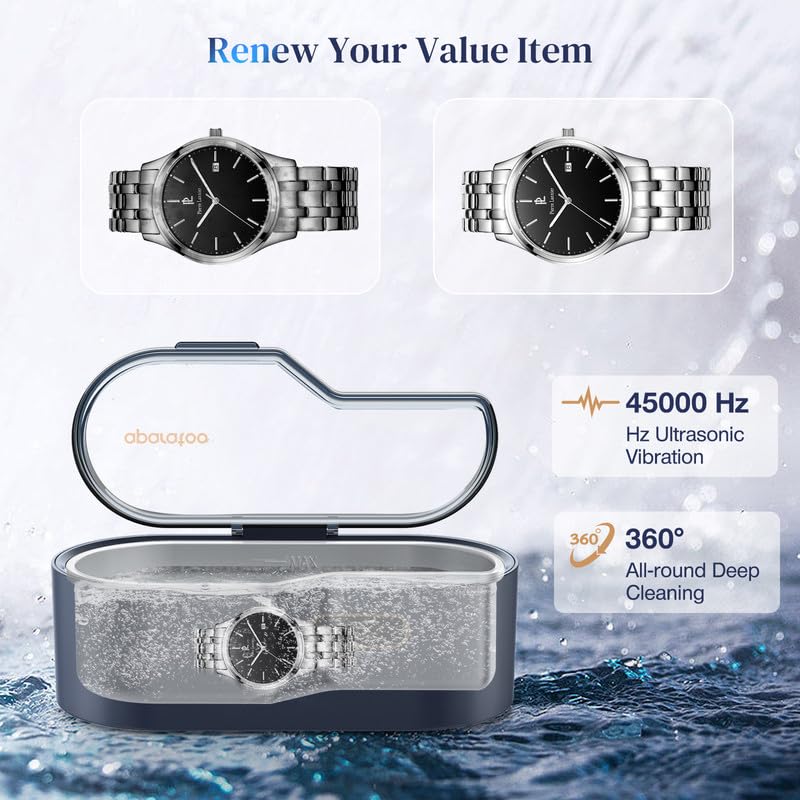 Ultrasonic Jewelry Cleaner Machine, 450ml Jewelry Cleaner with 4 Time Settings 45KHz