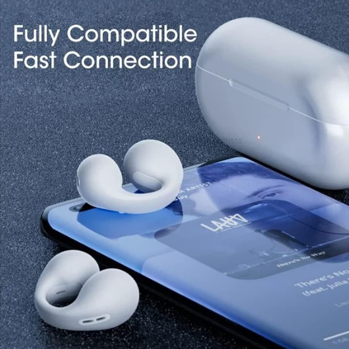 Wireless Ear Clip Skeleton Conduction Headphones, Premium Open Ear Headphones Wireless Bluetooth, Skeleton Conduction Bluetooth Earphones for Running, Sports, Cycling