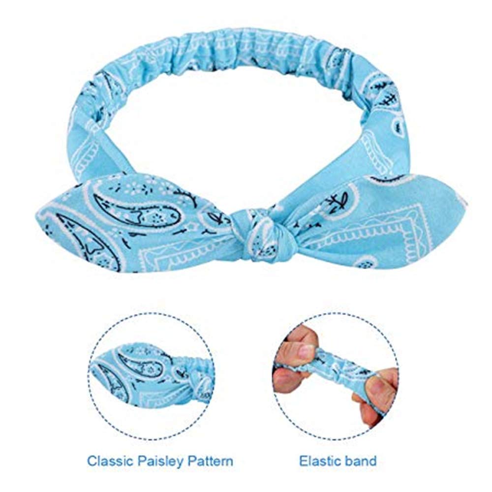 4 Pack Elastic Headbands Rabbit Ear Bow Headband Turban Head wraps Hair Band