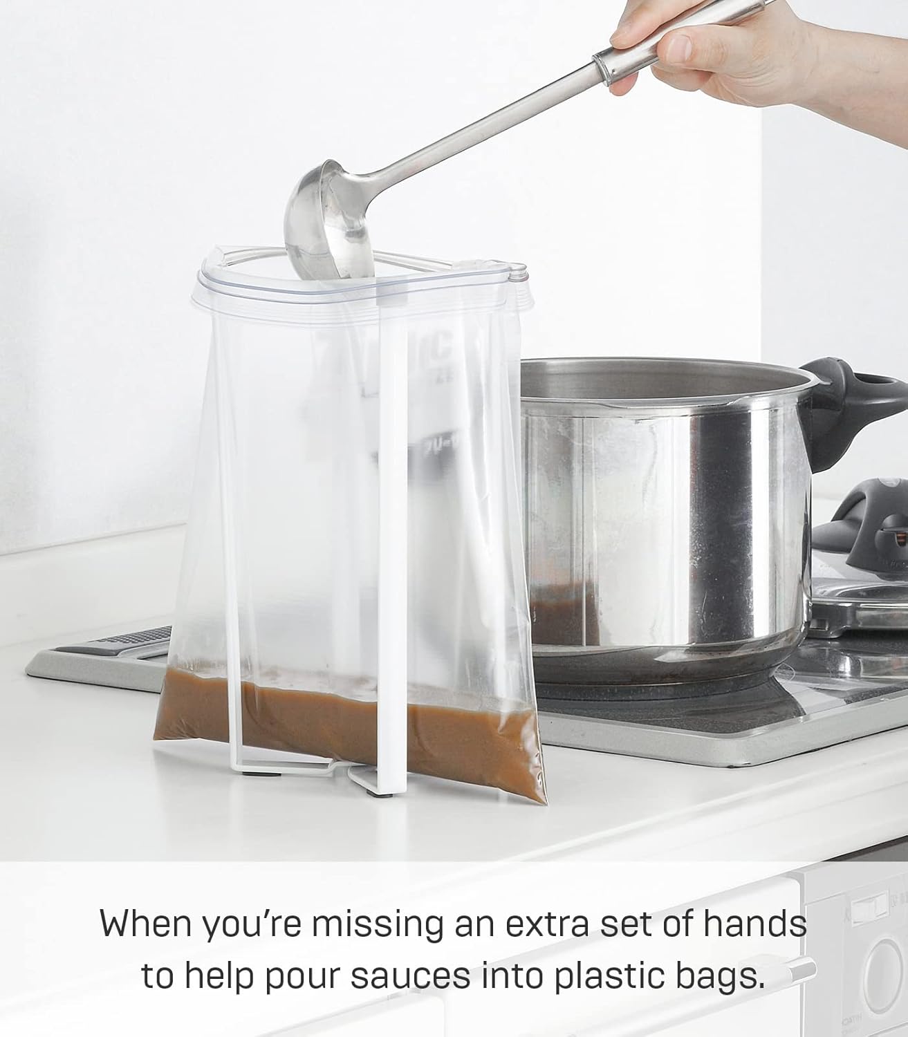 Multi Eco Stand – White Plastic Bag Holder & Kitchen Organizer | One Size