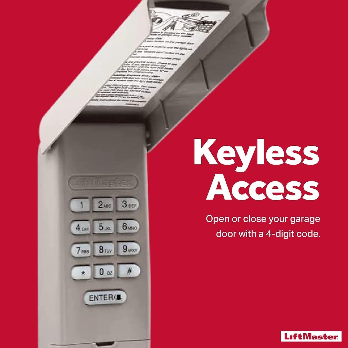LiftMaster 878MAX Wireless Keypad – Keyless Garage Door Entry System Compatible with LiftMaster Openers (Security+ 390/315 MHz & Security+ 2.0)