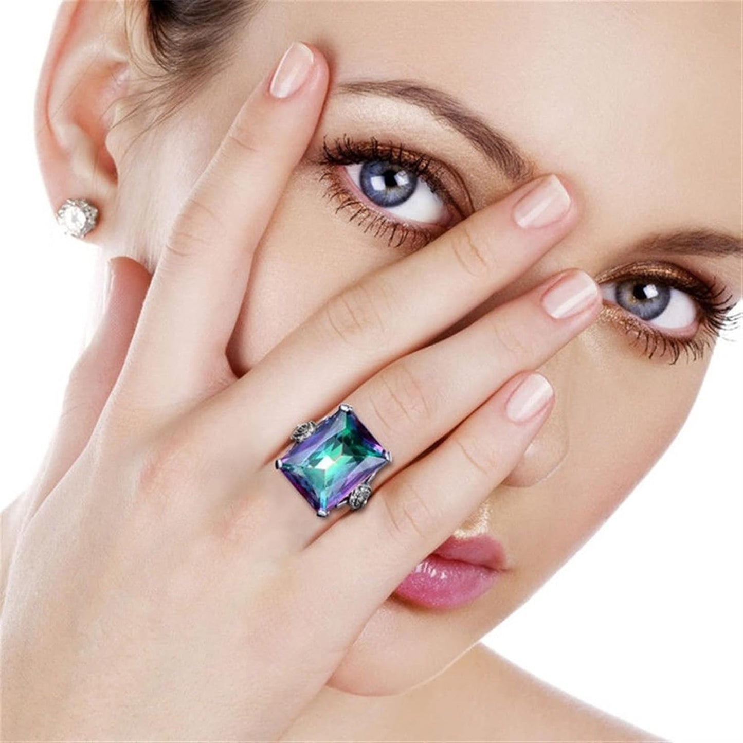 Adjustable Crystal Stone Ring – Minimalist Boho Jewelry for Women