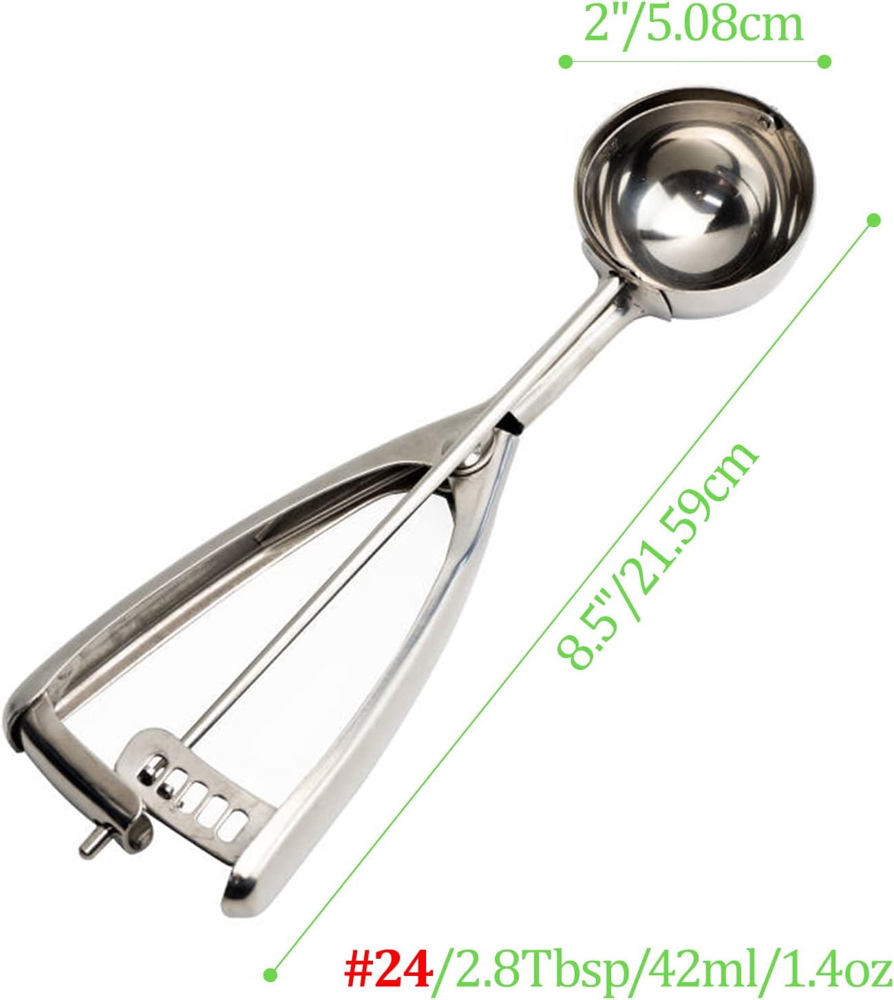 Premium Scooper 2.8 Tbsp – Stainless Steel Baking & Ice Cream Scoop 42ml