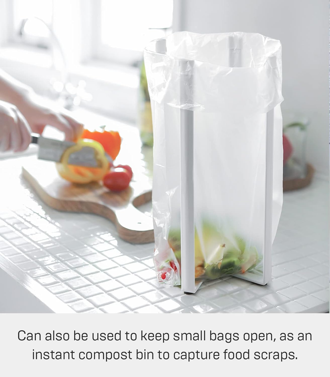 Multi Eco Stand – White Plastic Bag Holder & Kitchen Organizer | One Size
