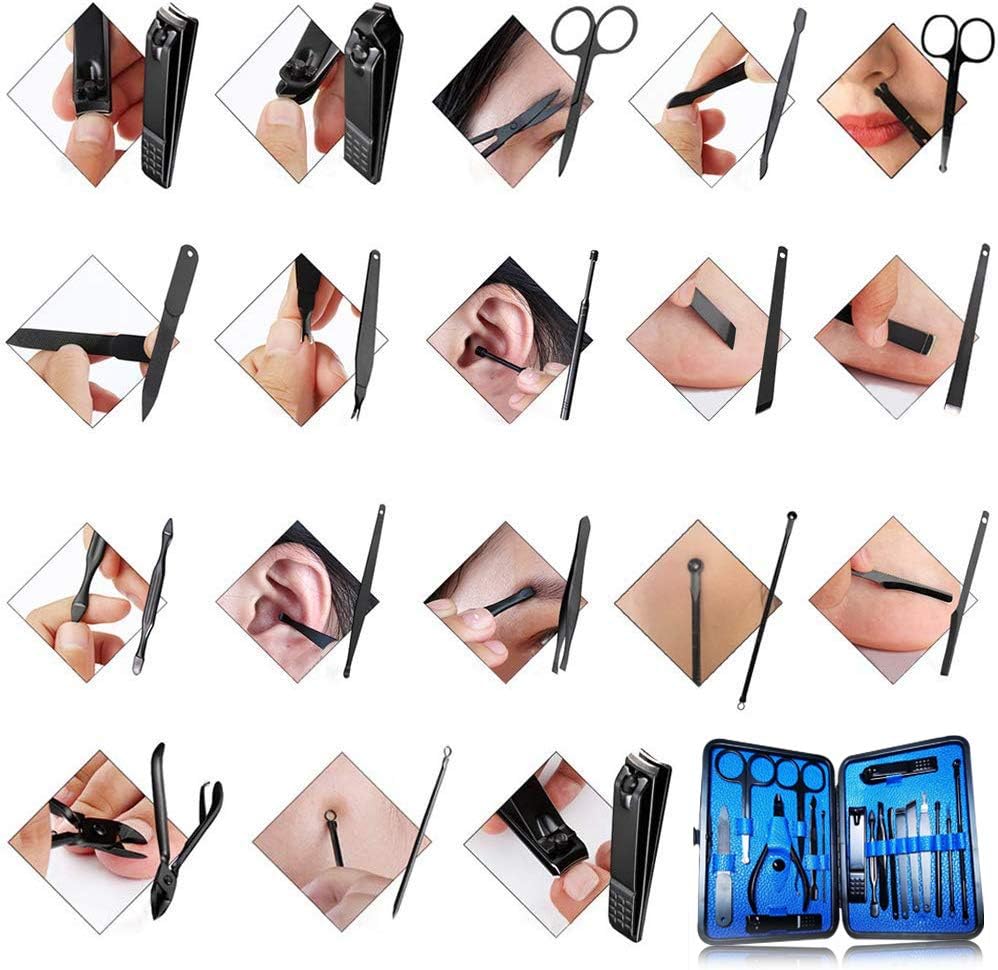 18-in-1 Stainless Steel Pedicure Manicure Set β Professional Grooming Kit with Travel Case for Men & Women