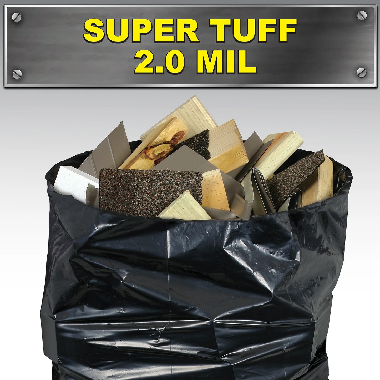 Brute Super Tuff® Contractor Bags, 55 Gallon, 20 Bags (Twist Tie)