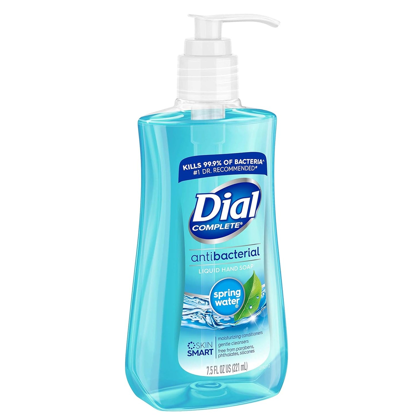 Dial Antibacterial Liquid Hand Soap Spring Water 7.5oz, Blue