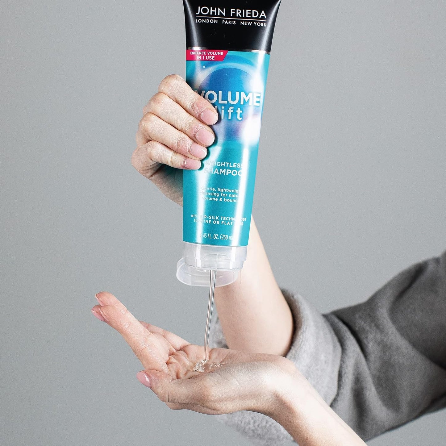 John Frieda Volume Lift Weightless Shampoo, Volumizing Shampoo with Air-Silk Technology for Fine or Flat Hair, Adds Natural Fullness, Safe for Color-Treated Hair, 8.45 Oz