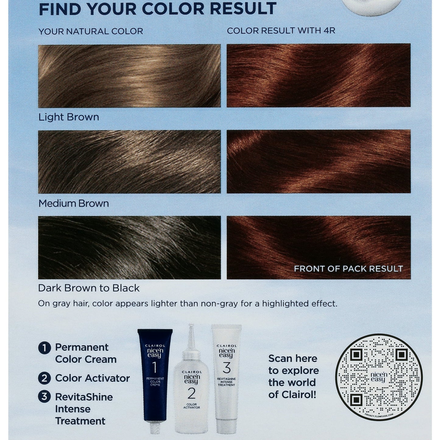 Clairol Nice'n Easy Permanent Hair Color Cream, 4R Dark Auburn, Hair Dye, 1 Application