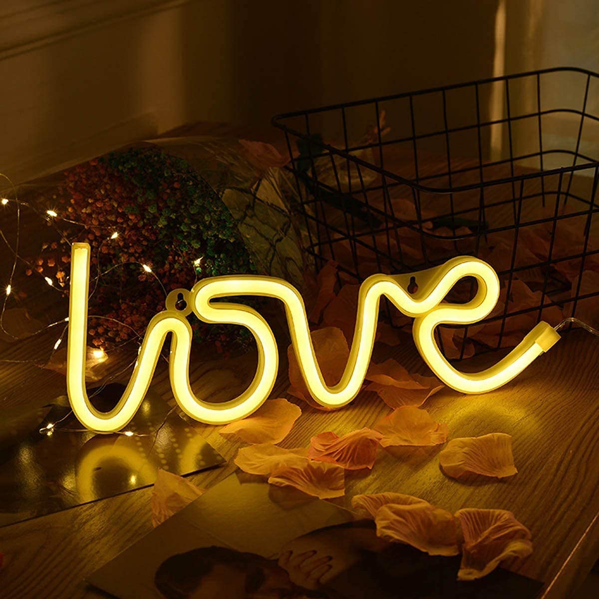 LOVE Neon Sign – LED Wall Light for Home Decor, Bedroom, Wedding, or Party Display