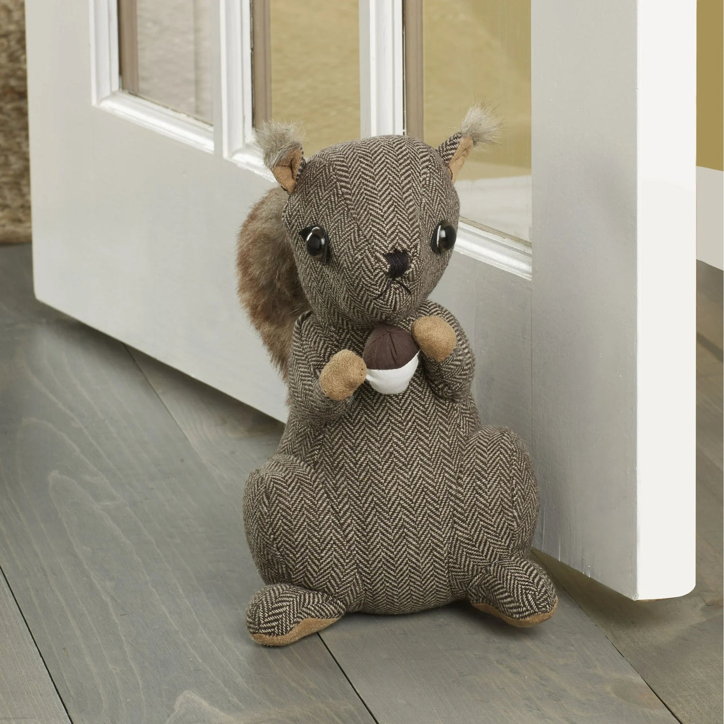 Elements Brown Polyester Squirrel Door Stopper, 10-inch
