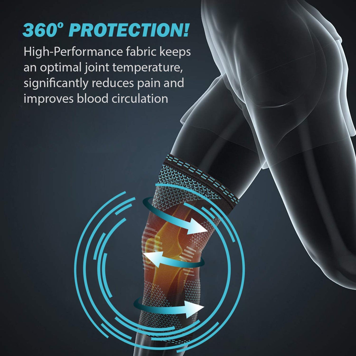 Compression Knee Sleeve Knee Brace for Meniscus Tear, Arthritis, Quick Recovery Single Wrap