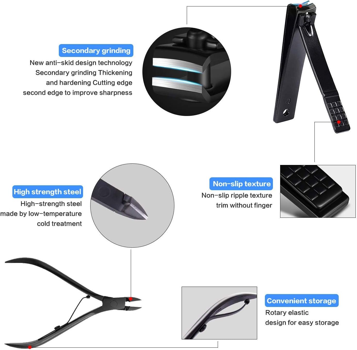 18-in-1 Stainless Steel Pedicure Manicure Set β Professional Grooming Kit with Travel Case for Men & Women